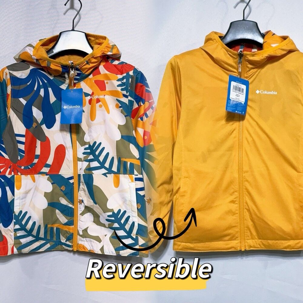 Columbia Pixel Grabber Youth S 8 Boys Girls Reversible Jacket Colorful Ladybug